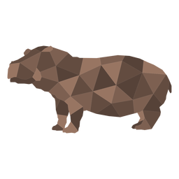 Hippopotamus animal polygonal PNG Design