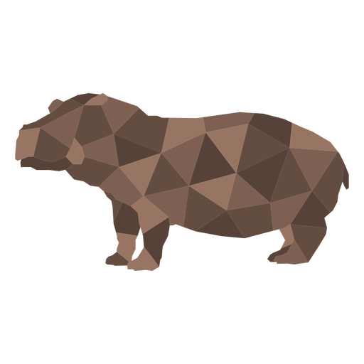 Nilpferd Tier polygonal PNG-Design