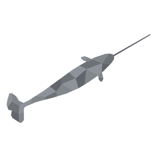 Simple swimmin narwhal from top PNG Design