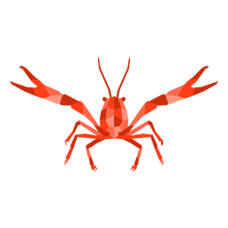 Frontal polygonal color lobster  PNG Design Transparent PNG
