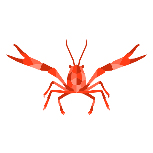 Frontal polygonal color lobster  PNG Design