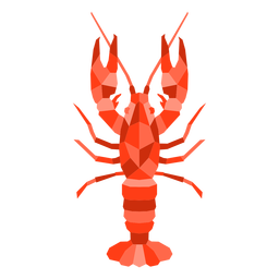 Color polygonal lobster from top Transparent PNG