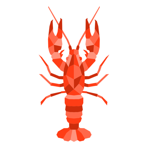 Color polygonal lobster from top PNG Design
