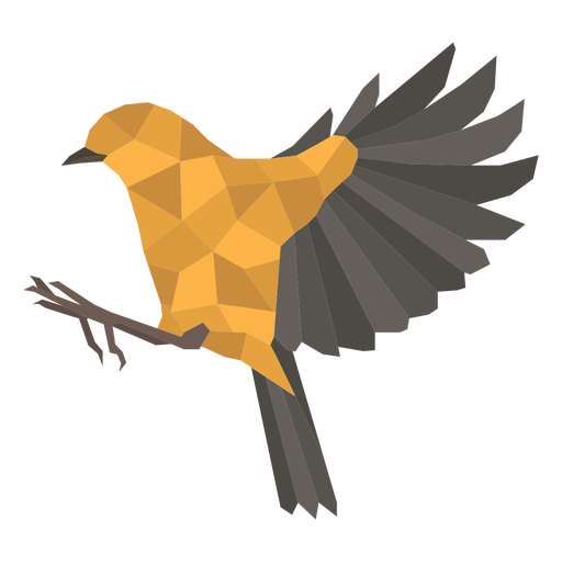 Simple polygonal flying bird PNG Design