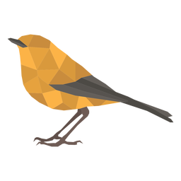 Simple polygonal standing bird PNG Design