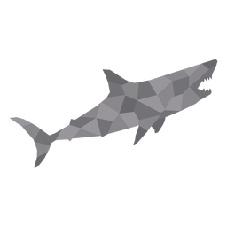 Simple Polygonal Swimming Shark Profile Transparent Png Svg Vector