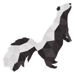 Standing simple polygonal skunk PNG Design