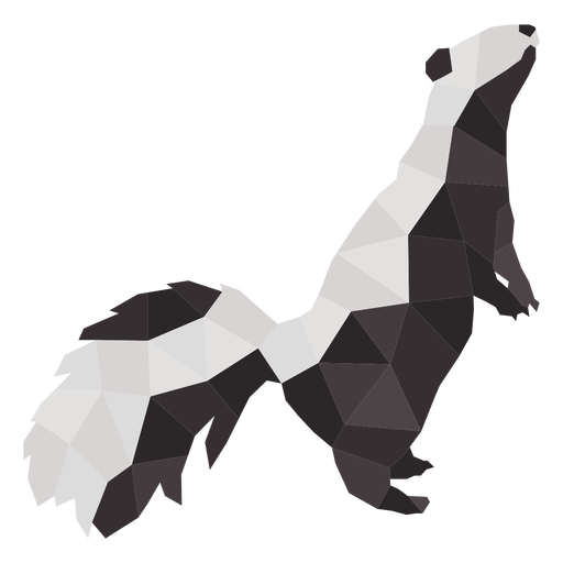 Standing simple polygonal skunk PNG Design