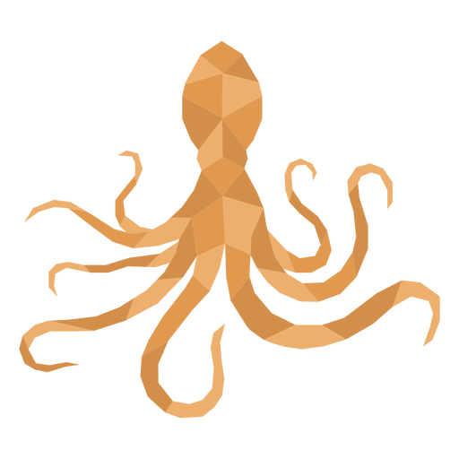 Frontal polygonal octopus PNG Design