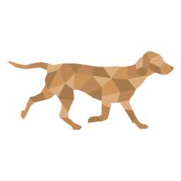 Dog walking polygonal PNG Design