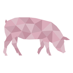 Simple pig polygonal profile Transparent PNG