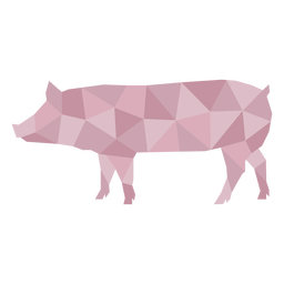 Color polygonal simple pig PNG Design