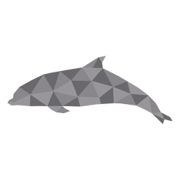 Simple color polygonal dolphin sideways PNG Design
