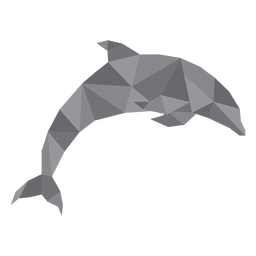 Simple color polygonal dolphin jumping PNG Design