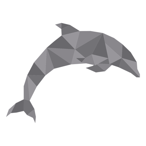 Simple color polygonal dolphin jumping