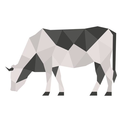Profile color polygonal cow