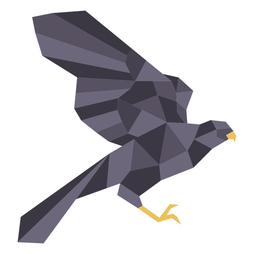 Simple color polygonal hawk profile PNG Design