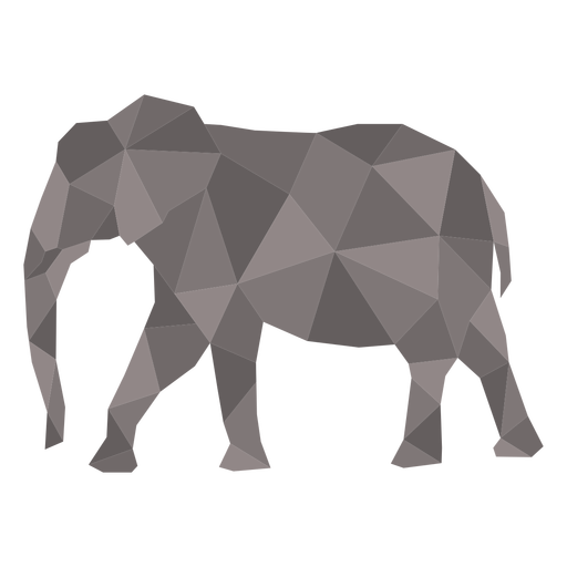 Walking simple polygonal color elephant PNG Design