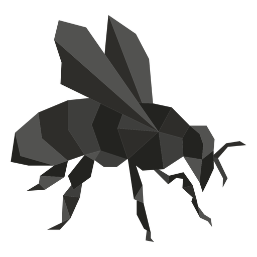 Simple black polygonal bee PNG Design