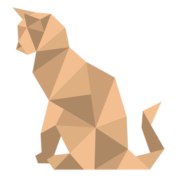 Sitting polygonal color cat  Transparent PNG