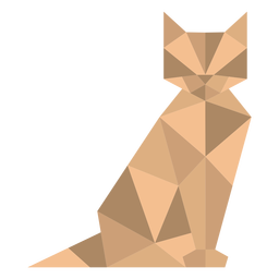 Simple sitting polygonal color cat PNG Design Transparent PNG