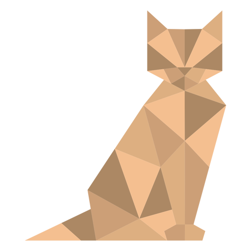 Simple sitting polygonal color cat
