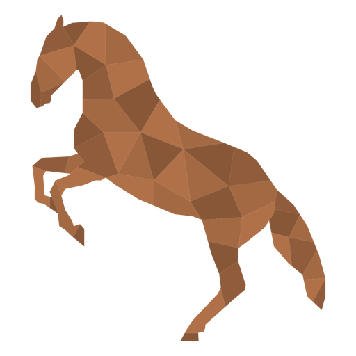 Color polygonal standing horse PNG Design