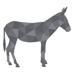Standing color polygonal donkey PNG Design