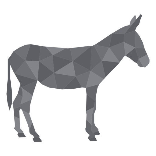 Standing color polygonal donkey