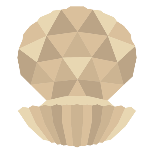 Frontal polygonal clam shell PNG Design