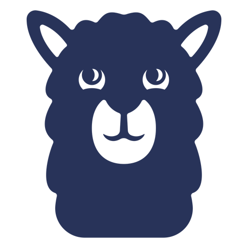 Filled stroke llama head PNG Design
