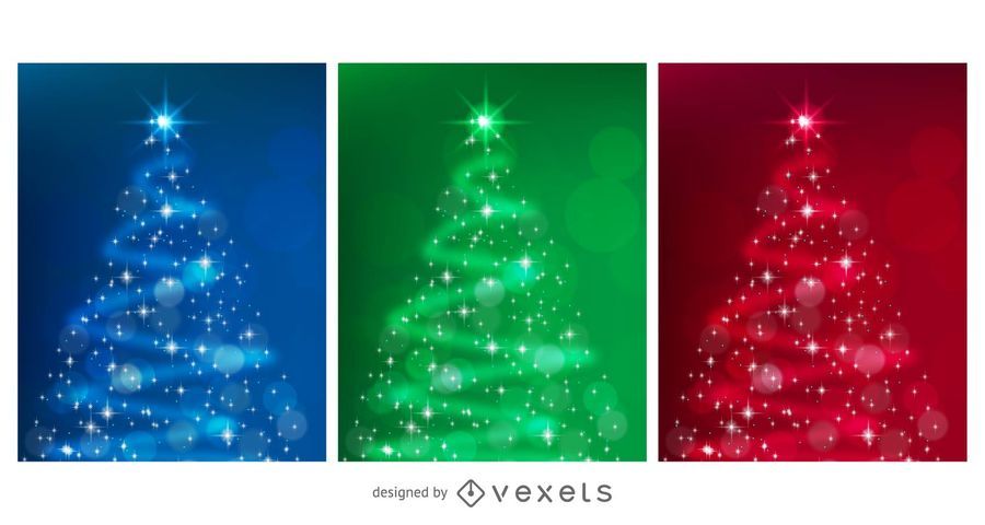 STYLIZED VECTOR CHRISTMAS TREE SET STYLIZED VECTOR CHRISTMAS TREE SET