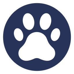 Simple dog paw round badge Transparent PNG