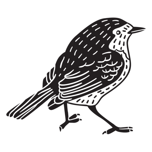Hand drawn simple bird from behind PNG Design