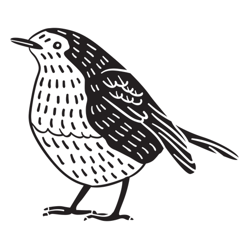 Hand drawn simple bird from side PNG Design