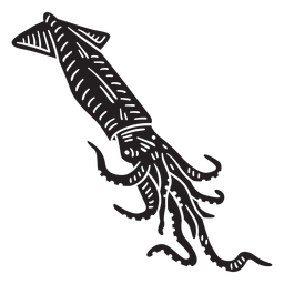 Detailed hand drawn squid PNG Design Transparent PNG