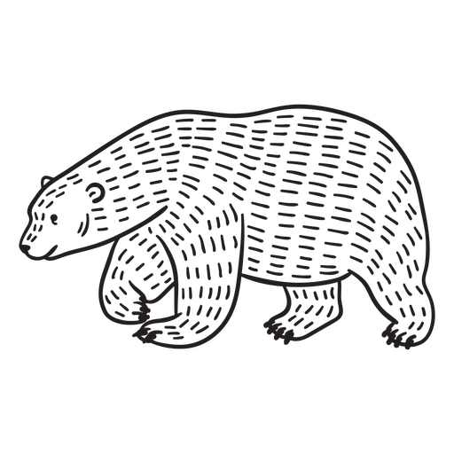 Hand drawn walking polar bear PNG Design