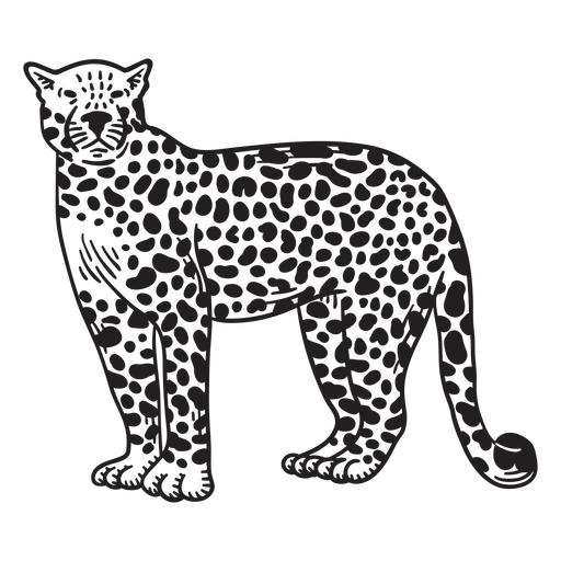 Standing simple hand drawn jaguar PNG Design