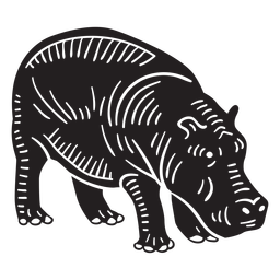 Hand drawn side hippo PNG Design Transparent PNG