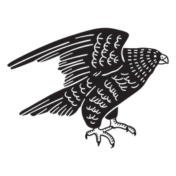 Hand drawn flying eagle PNG Design