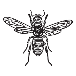 Hand drawn cut out honey bee PNG Design