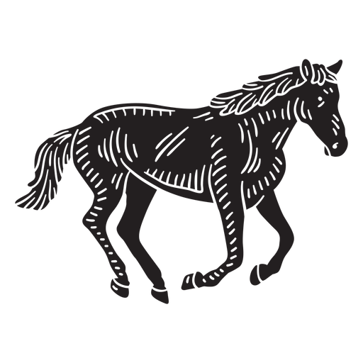 Hand drawn cut out running horse PNG Design