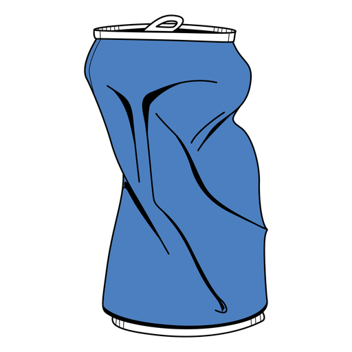 Creased can semi flat drawing PNG Design