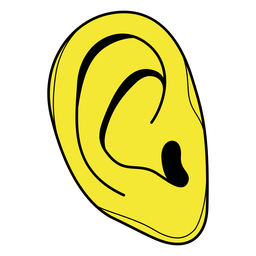 Simple color stroke right ear PNG Design