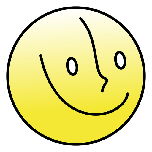 Simple smiling face emoji color stroke