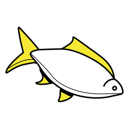Simple yellow fins fish color stroke PNG Design