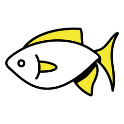 Simple yellow fins fish color stroke profile Transparent PNG