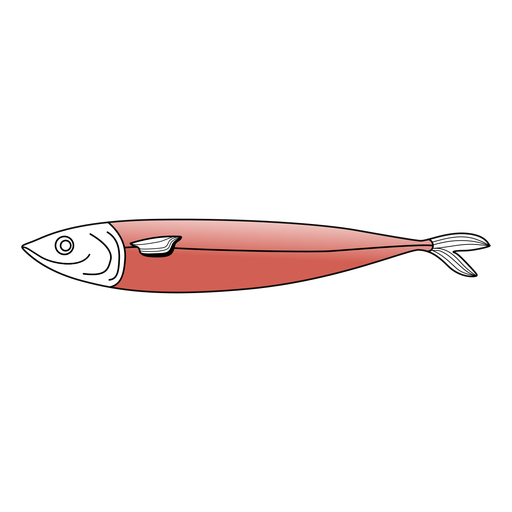 Simple long gradient fish PNG Design