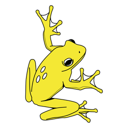 Color stroke tropical yellow frog Transparent PNG
