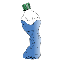 Crumpled bottle of water filled stroke PNG Design